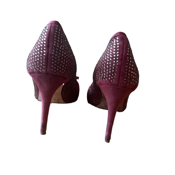 TORY BURCH Phoenix Soho Lux Suede Crystal Jeweled Conceria Cameo Pumps - Picture 4 of 8